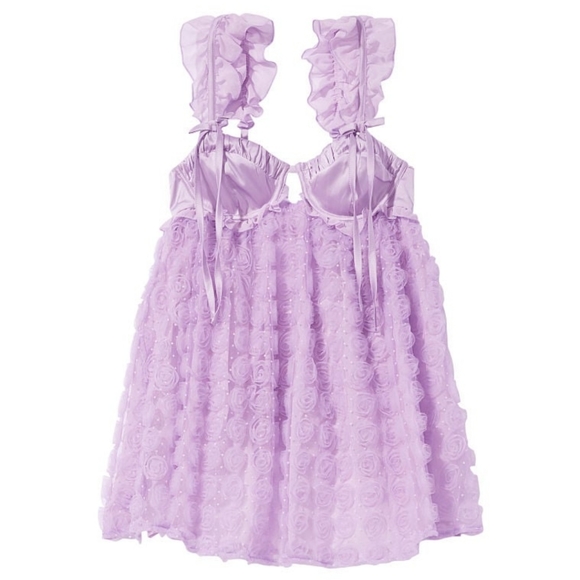 NWT FOR LOVE & LEMONS Lavender Purple Poppy Mini Dress Medium - Picture 5 of 5